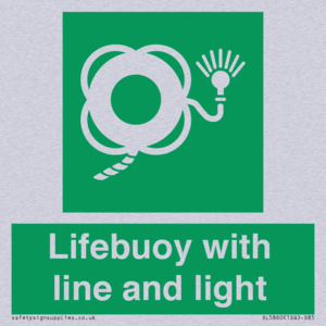 Lifebuoy with line and light